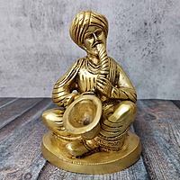Brass Farmer Musical Set - 6 inch Height | Traditional Brass Musical Set for Collectors