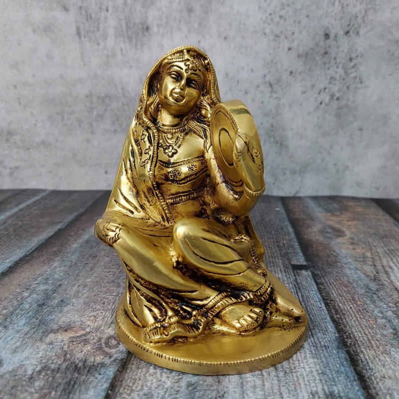 Brass Farmer Musical Set - 6 inch Height | Traditional Brass Musical Set for Collectors