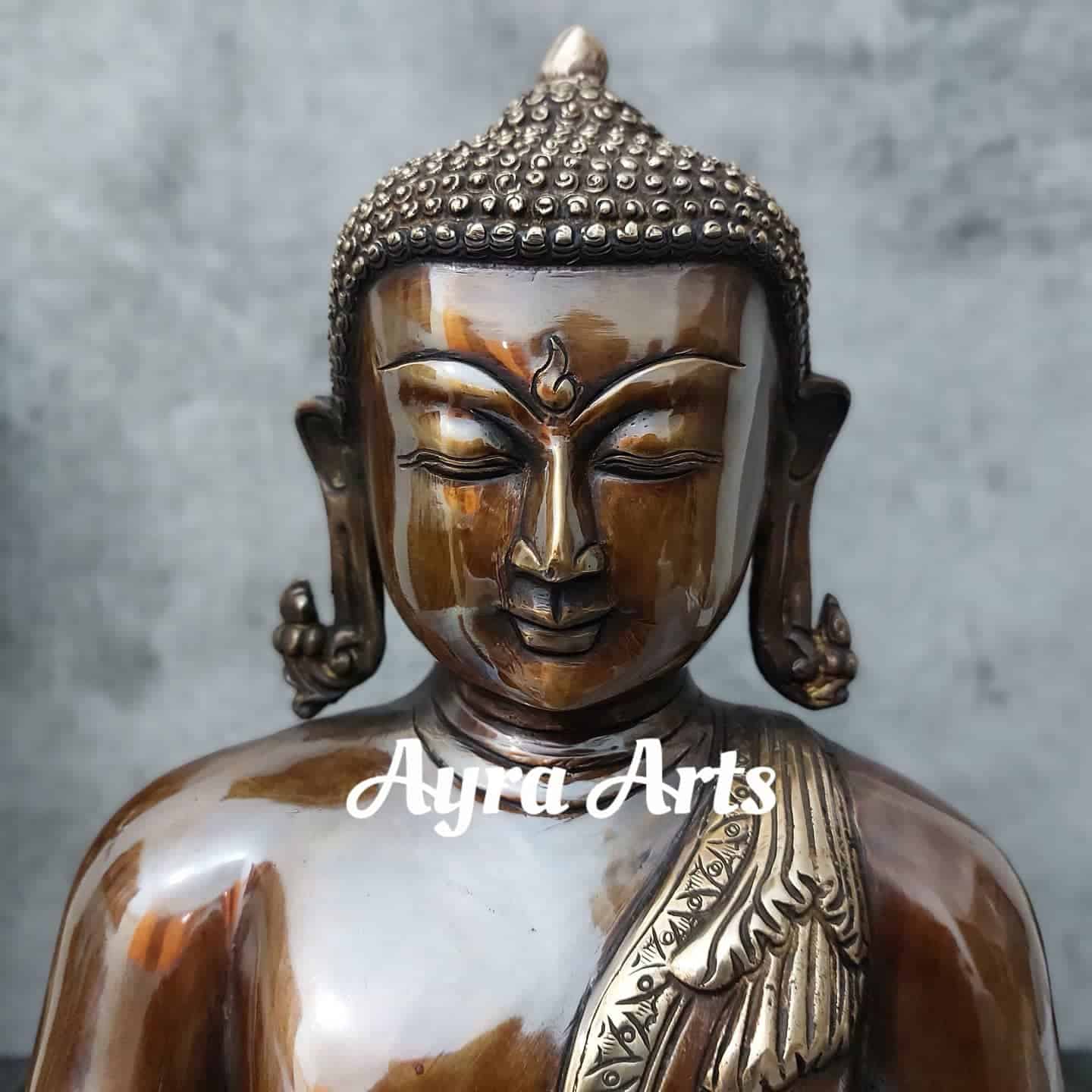 Brass Buddha - 15 inch Height | Serene Spiritual Presence