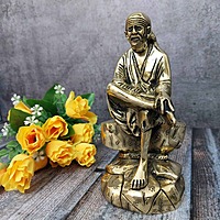 Brass Sai Baba - 7 inch Height | Spiritual Saint and Guide