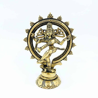 Brass Nataraja - 6.5 inch Height | Divine Cosmic Dance