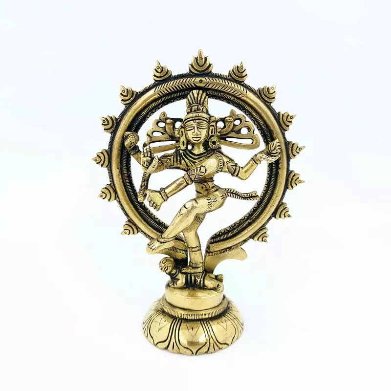 Brass Nataraja - 6.5 inch Height | Divine Cosmic Dance