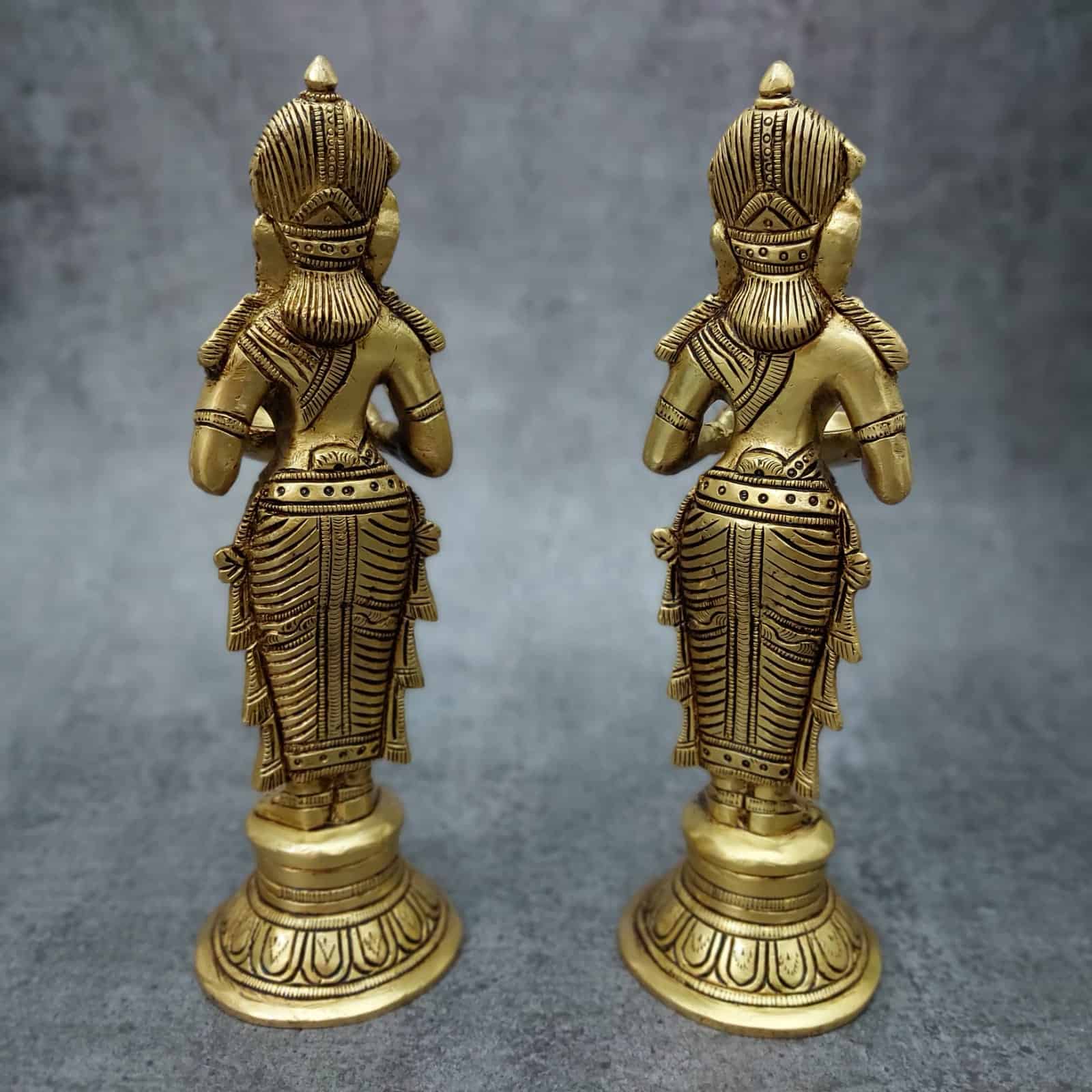 Brass Deep Lady | Deep Lakshmi - 9 inch Height | Graceful Brass Deep Lady Statue for Festivals