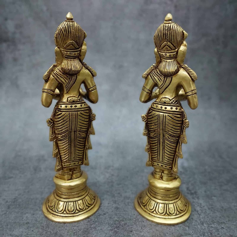 Brass Deep Lady | Deep Lakshmi - 9 inch Height | Graceful Brass Deep Lady Statue for Festivals