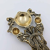 Brass Pooja Spoon | Aarti Spoon - 7.5 inch Length | Sacred Brass Spoon for Ritual Offerings