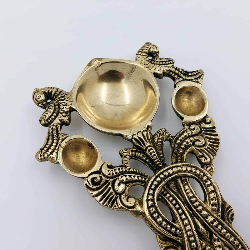 Brass Pooja Spoon | Aarti Spoon - 7.5 inch Length | Sacred Brass Spoon for Ritual Offerings