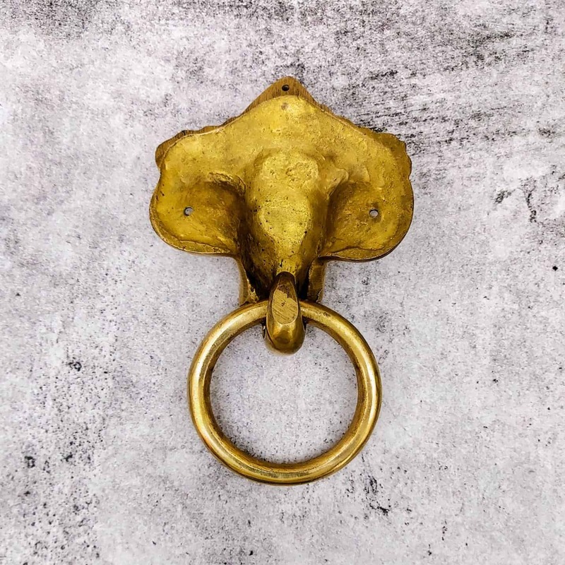 Brass Ganesha Door Knocker - 8.4 inch Height | Decorative Brass Door Knocker