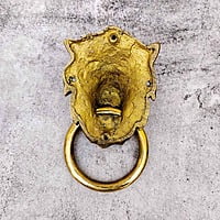 Brass Lion Door Knocker - 7 inch Height | Decorative Brass Knocker for Welcoming Entrances