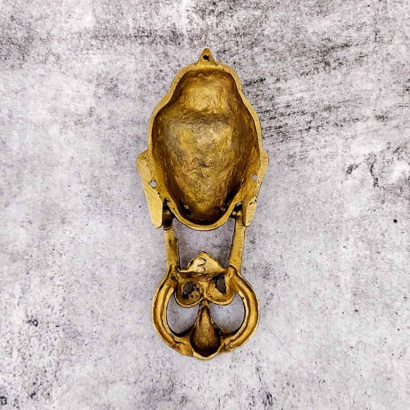 Brass Buddha Door Knocker - 8 inch Height | Serene Brass Knocker for Spiritual Door Decor