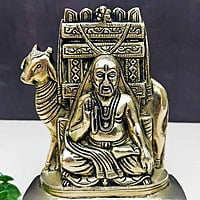 Brass Raghavendra Swami Idol - 6 inch Height | Revered Brass Raghavendra Swami Statue