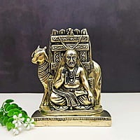 Brass Raghavendra Swami Idol - 6 inch Height | Revered Brass Raghavendra Swami Statue