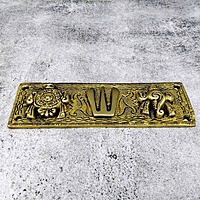 Brass Shankh Chakra Nama Wall Door Plate - 0.3 inch Height | Auspicious Brass Wall Door Plate with Shankh and Chakra