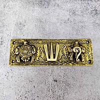 Brass Shankh Chakra Nama Wall Door Plate - 0.3 inch Height | Auspicious Brass Wall Door Plate with Shankh and Chakra
