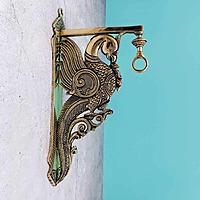 Brass Super Fine Peacock Hanging Wall Mount Bracket - 12.5 inch Height | Beautiful Brass Peacock Wall Bracket for Hanging