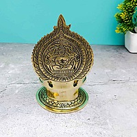 Brass Asta Lakshmi Diya - 7 inch Height | Elegant Brass Asta Lakshmi Diya for Festivals