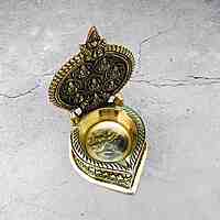 Brass Asta Lakshmi Diya - 7 inch Height | Elegant Brass Asta Lakshmi Diya for Festivals
