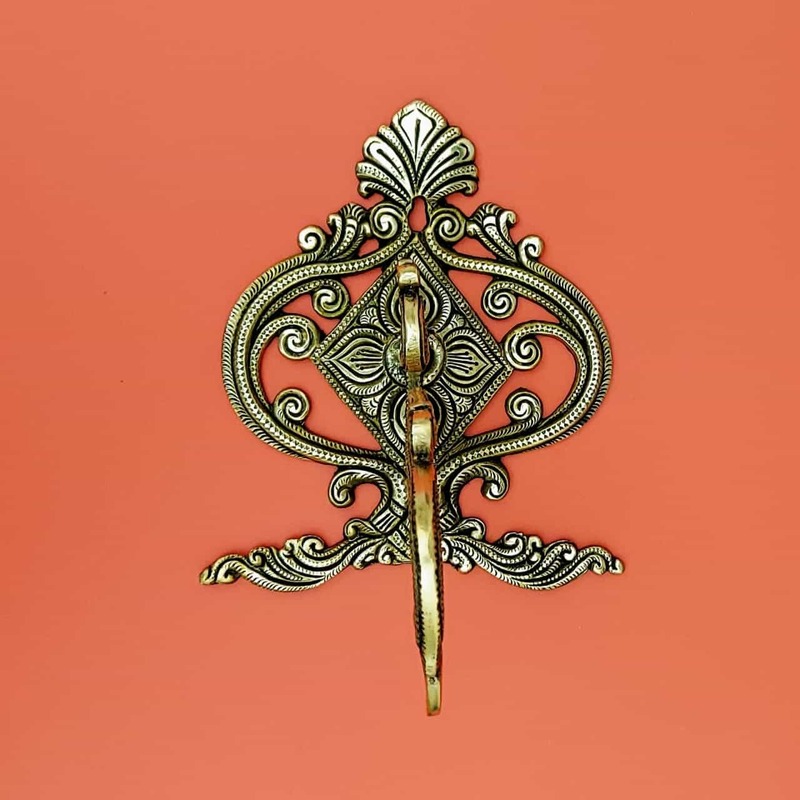 Brass Wall Hanging Bracket - 7 inch Height | Stylish Brass Wall Hanging Bracket for Decor Items