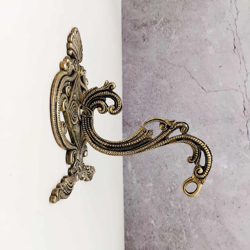 Brass Wall Hanging Bracket - 7 inch Height | Stylish Brass Wall Hanging Bracket for Decor Items