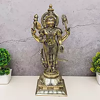 Brass Super Fine Kartikeya/Murugan/Kumaraswamy - 19 inch Height | Exquisite Brass Kartikeya/Murugan/Kumaraswamy Statue