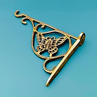 Brass Butterfly Bracket Wall Hanging - 6.2 inch Height | Delicate Brass Butterfly Wall Hanging Bracket