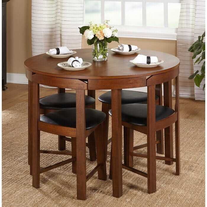 Vikinterio Space Saving Round Shape 4 seater dining table se Vikinterio Space Saving Round Shape 4 seater dining table se