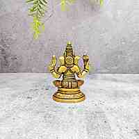 Brass Ganesha Idol - 3.5 inch Height | Auspicious Brass Ganesha Idol for Blessings