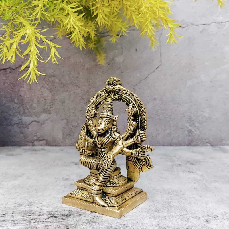 Brass Varaha Swamy Idol / Varahi Statue - 4.8 inch Height | Auspicious Brass Varaha Swamy Idol / Varahi Statue - Shop Now