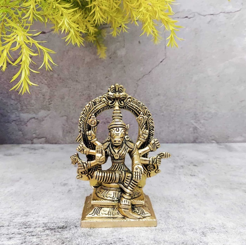 Brass Varaha Swamy Idol / Varahi Statue - 4.8 inch Height | Auspicious Brass Varaha Swamy Idol / Varahi Statue - Shop Now