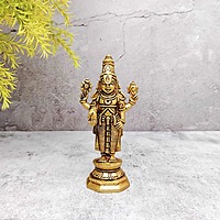 Brass Tirupati Balaji / Venkateshwara Idol - 5.7 inch Height | Divine Brass Tirupati Balaji / Venkateshwara Idol - Buy Online