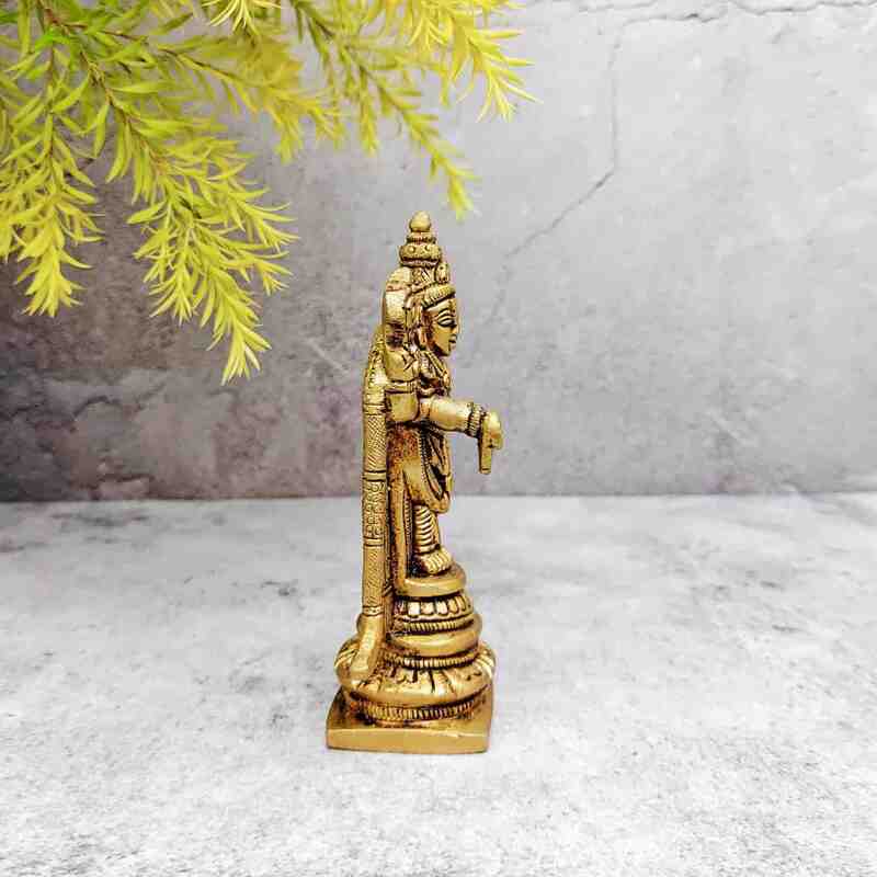 Brass Tirupati Balaji / Venkateshwara - 4.8 inch Height | Auspicious Brass Tirupati Balaji / Venkateshwara Statue - Shop Now