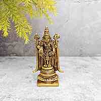 Brass Tirupati Balaji / Venkateshwara - 4.8 inch Height | Auspicious Brass Tirupati Balaji / Venkateshwara Statue - Shop Now