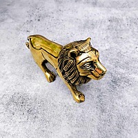 Brass Lion Statue - 4.5 inch Height | Decorative Brass Lion Statue for Home Decor - Premium Quality