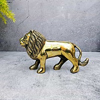 Brass Lion Statue - 4.5 inch Height | Decorative Brass Lion Statue for Home Decor - Premium Quality