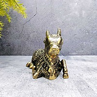 Brass Nandi - 4 inch Height | Sacred Brass Nandi Idol for Worship - Premium Quality