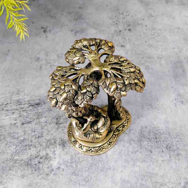 Brass Bala Gopal Under A Tree - 5 inch Height | Adorable Brass Bala Gopal Under A Tree Idol - Buy Online