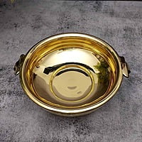 Brass Plain Urli Pot - 10 inch Diameter | Handcrafted Brass Urli Pot for Festive Decor