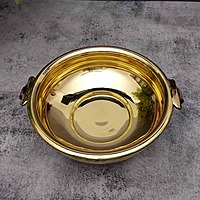Traditional Pure Brass Plain Urli Pot – Handcrafted Bowl for Floating Flowers & Tealight Candles | Home Decor & Diwali Gift