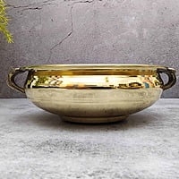 Brass Plain Urli Pot 6 inch Diameter | Small Brass Urli Pot for Beautiful Floral Arrangements