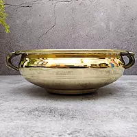 Traditional Pure Brass Plain Urli Pot – Handcrafted Bowl for Floating Flowers & Tealight Candles | Home Decor & Diwali Gift