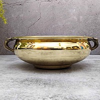 Traditional Pure Brass Plain Urli Pot – Handcrafted Bowl for Floating Flowers & Tealight Candles | Home Decor & Diwali Gift