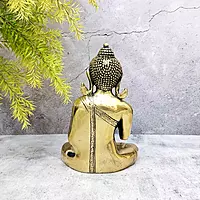 Brass Blessing Buddha - 8 inch Height | Serene Brass Buddha Statue for Peaceful Decor