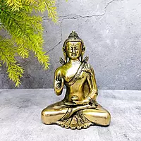 Brass Blessing Buddha - 8 inch Height | Serene Brass Buddha Statue for Peaceful Decor