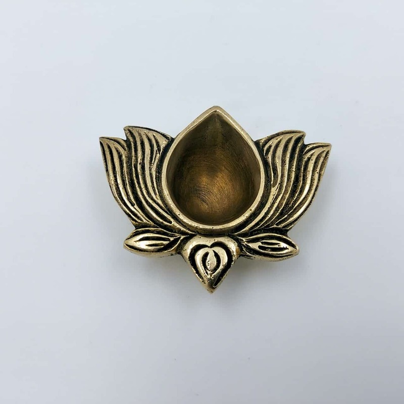 Brass Small Lotus Diya - Pair - 2.6 inch Length | Subtle Illumination
