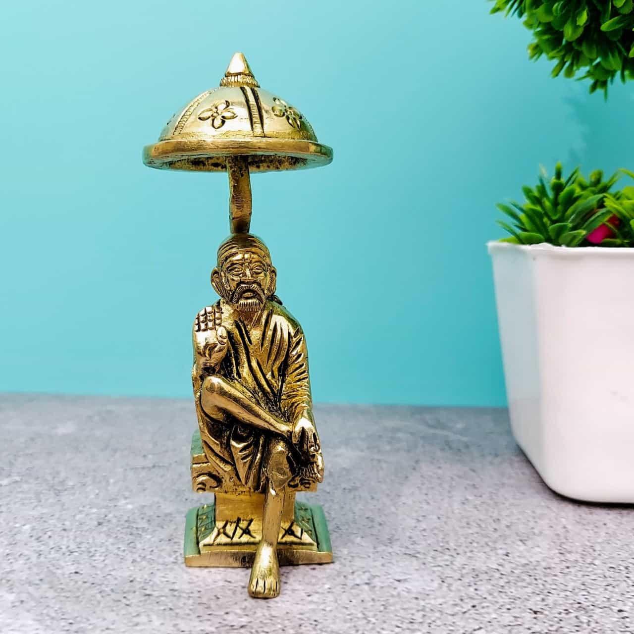 Brass Sai Baba - 4.5 inch Height | Spiritual Guru