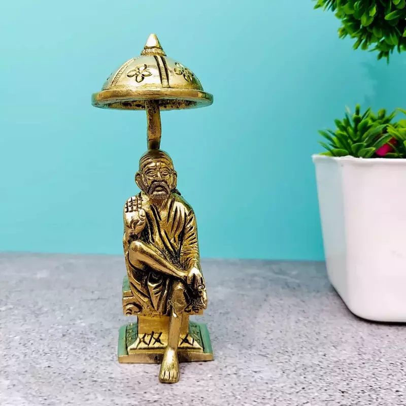 Brass Sai Baba - 4.5 inch Height | Spiritual Guru