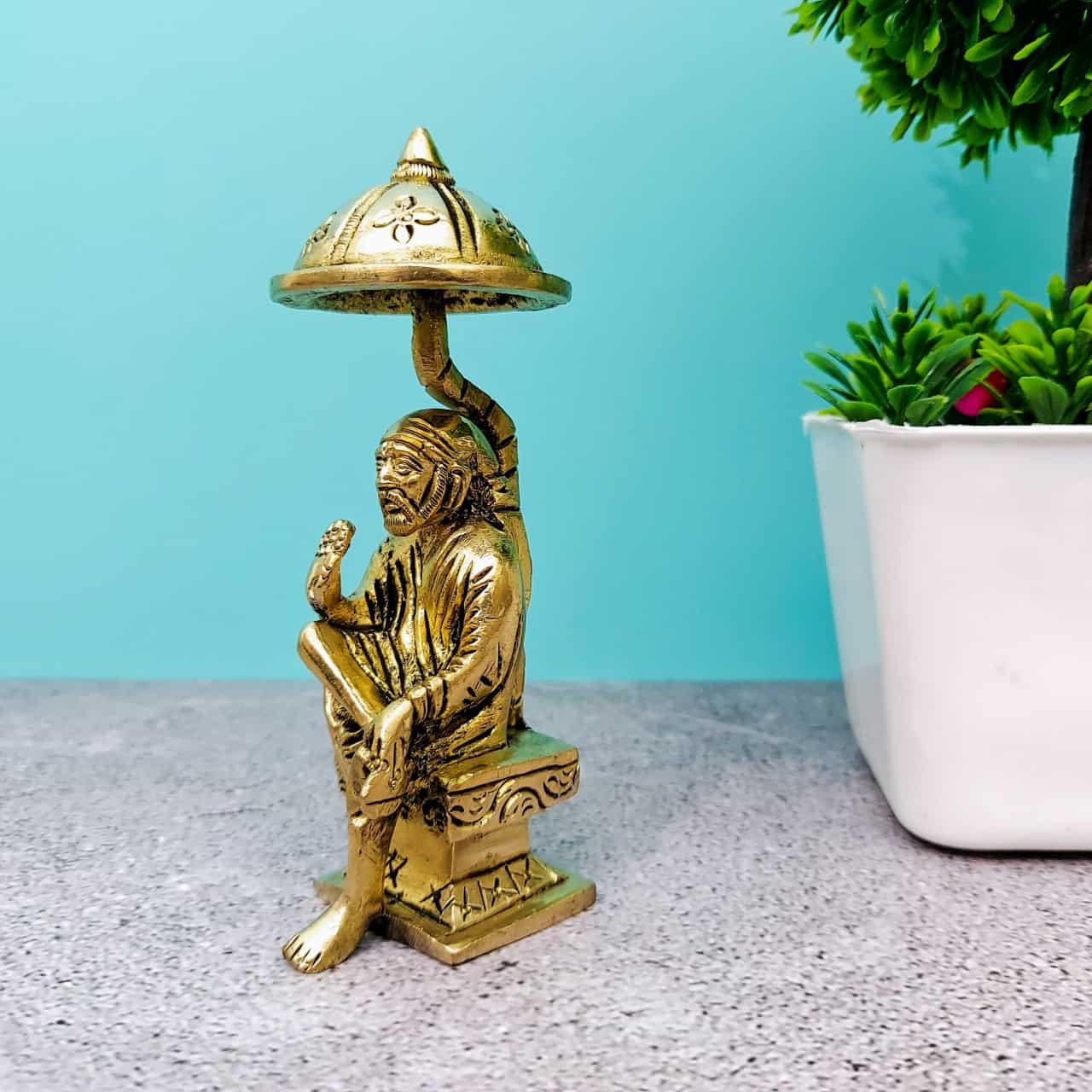 Brass Sai Baba - 4.5 inch Height | Spiritual Guru