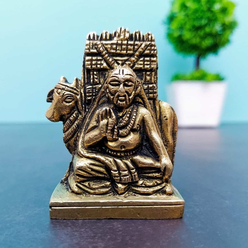 Brass Raghavendra Swami - 2.4 inch Height | Spiritual Saint