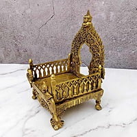 Brass Simhasanam, Simhasan, Singhasan - 8 inch Height | Royal Seat
