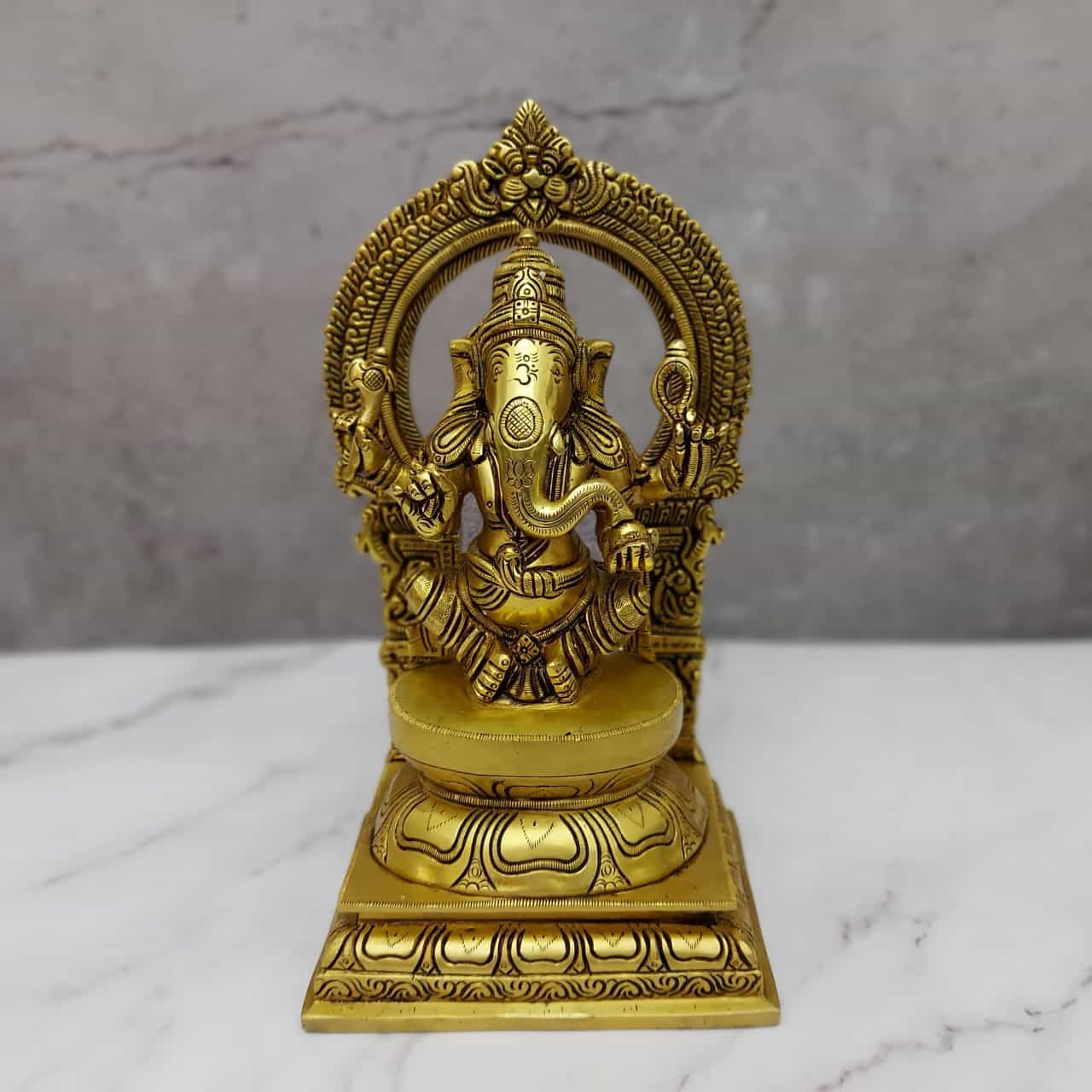 Brass Super Fine Lakshmi Saraswati Ganesha Set - 10.7 inch Height | Divine Trinity
