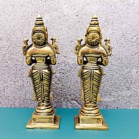 Brass Lady Deep Pair - 5.3 inch Height | Graceful and Radiant Diyas